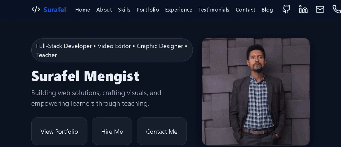 Portfolio Website (Next.js + Tailwind)
